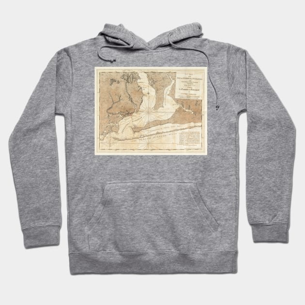 Vintage Map of Pensacola Florida (1780) Hoodie by Bravuramedia